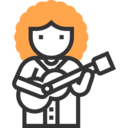 woman,music and multimedia,avatar,professions and jobs,user,profile,people,social,job,occupation,guitar player